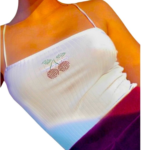 Cherry Ribbed Tank Top - Picture 5 of 5